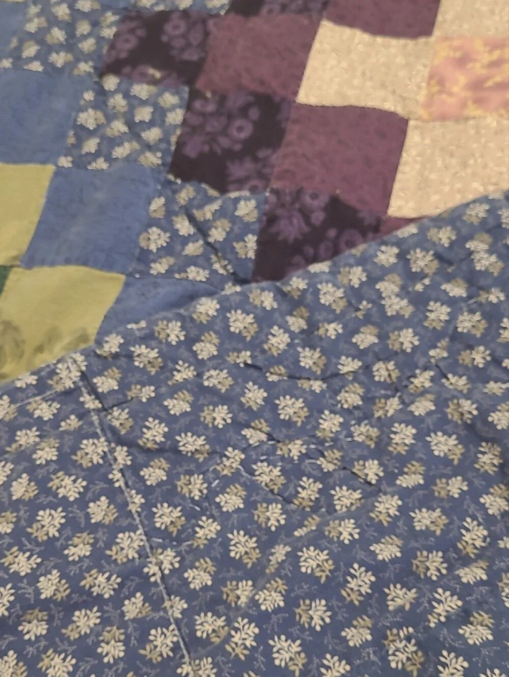 Multicolor Patchwork Quilt - Purple, Blue & Green